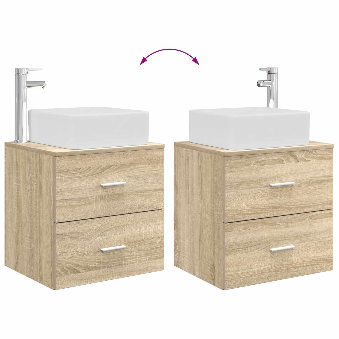 Mobile Lavabo da Parete Rovere Sonoma 49,5 x 41 x 63 cm | homemem39