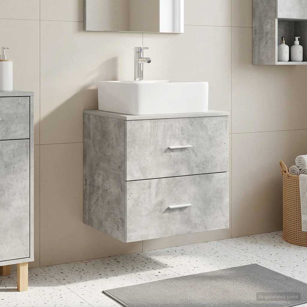 Mobile Lavabo da Parete Grigio Cemento 49,5 x 41 x 63 cm | homemem39