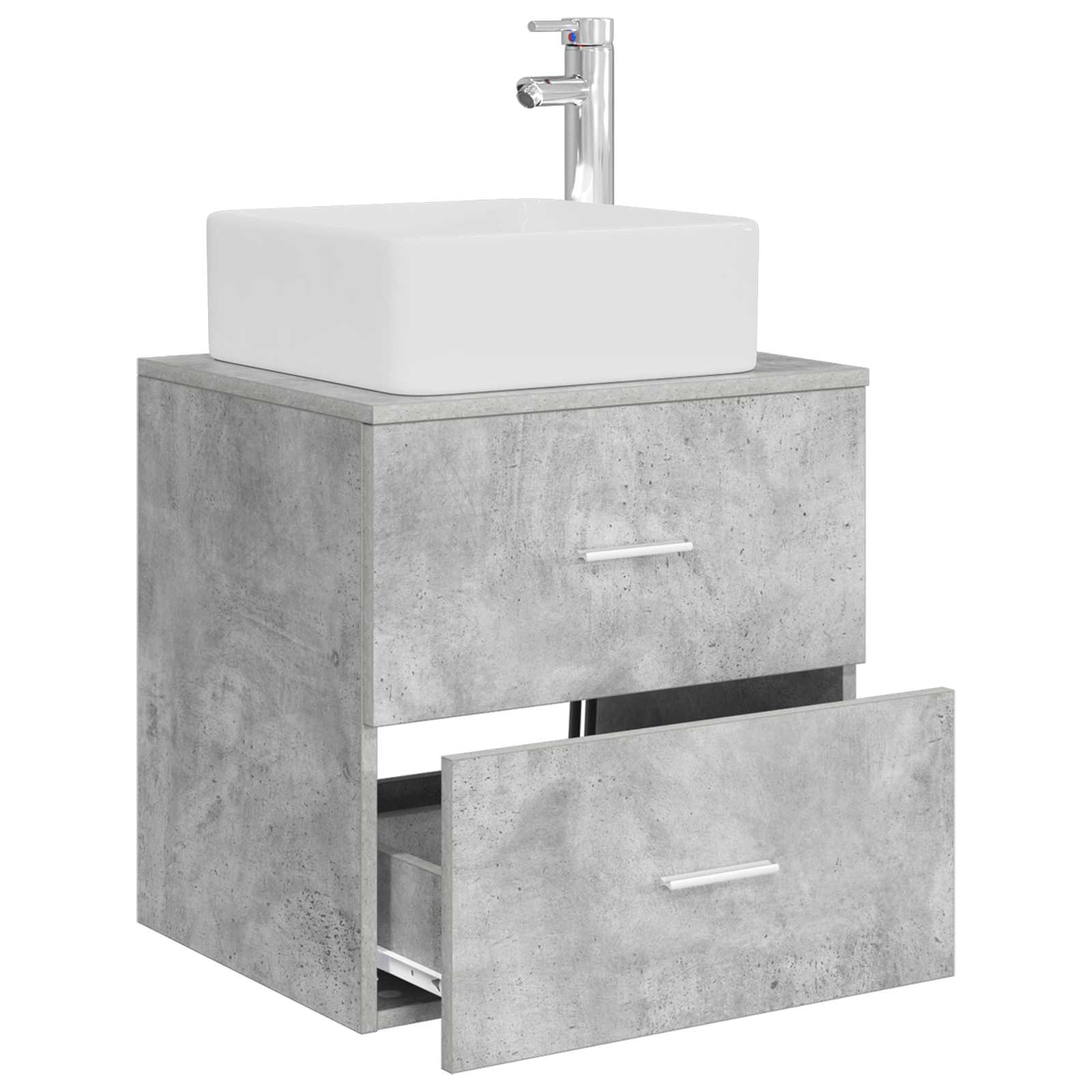 Mobile Lavabo da Parete Grigio Cemento 49,5 x 41 x 63 cm | homemem39
