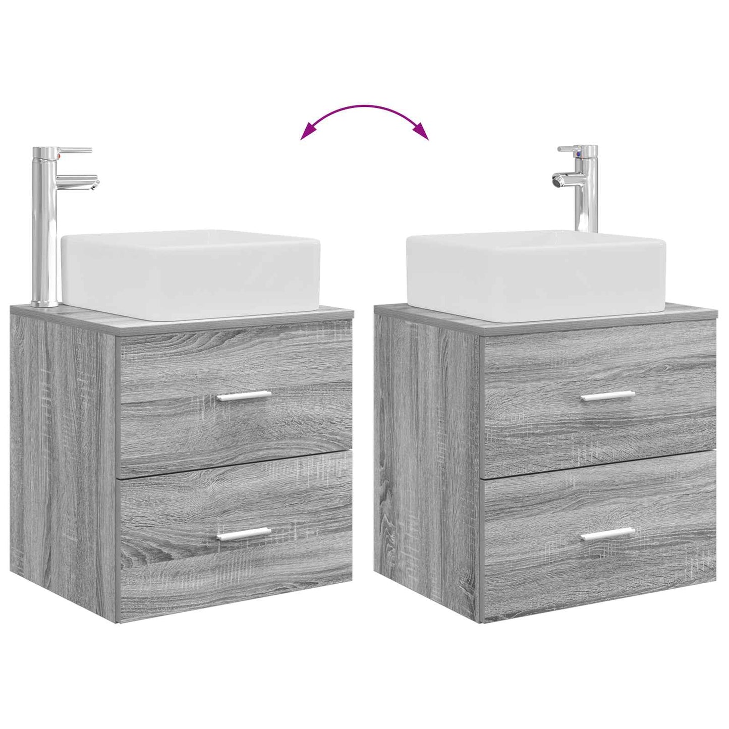 Mobile Lavabo da Parete Sonoma grigio 49,5 x 41 x 63 cm | homemem39