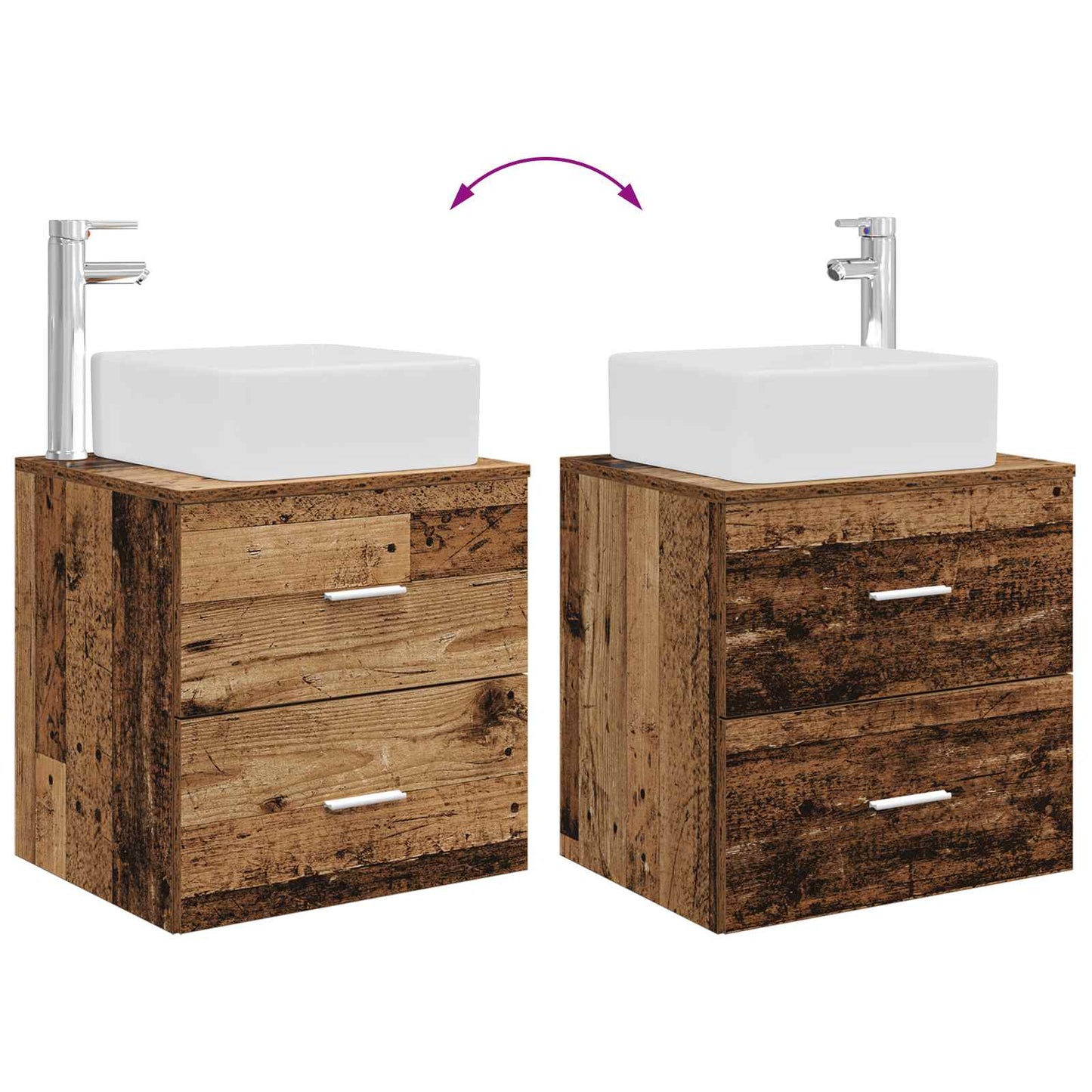 Mobile Lavabo da Parete Legno antico 49,5 x 41 x 63 cm | homemem39