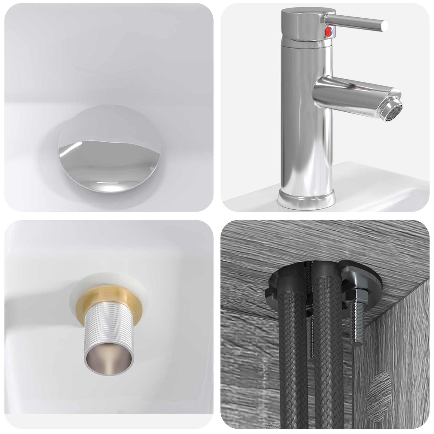 Mobile Lavabo da Parete Sonoma grigio 49,5 x 41 x 62,5 cm