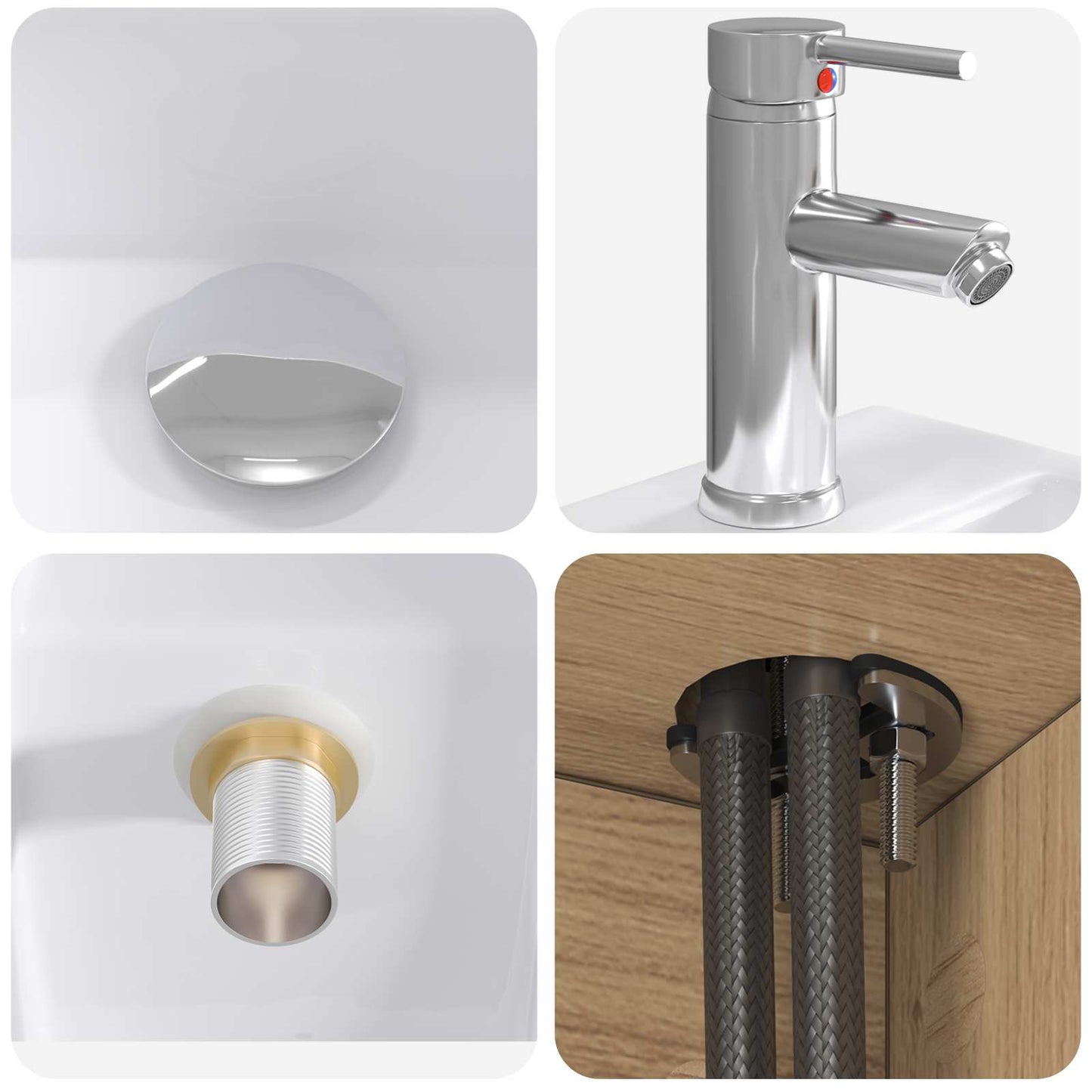 Mobile Lavabo da Parete Rovere Artigianale 49,5 x 41 x 62,5 cm