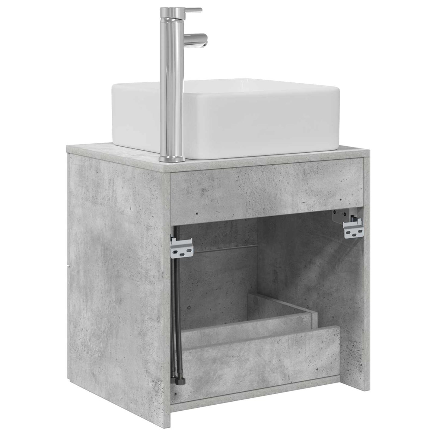 Mobile Lavabo da Parete Grigio Cemento 53 x 34,5 x 63 cm | homemem39