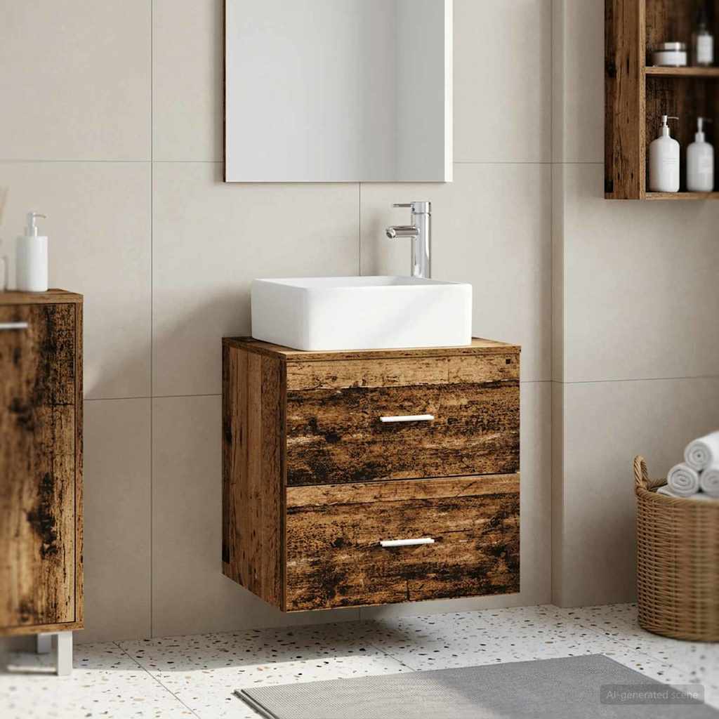 Mobile Lavabo da Parete Legno antico 53 x 34,5 x 63 cm | homemem39