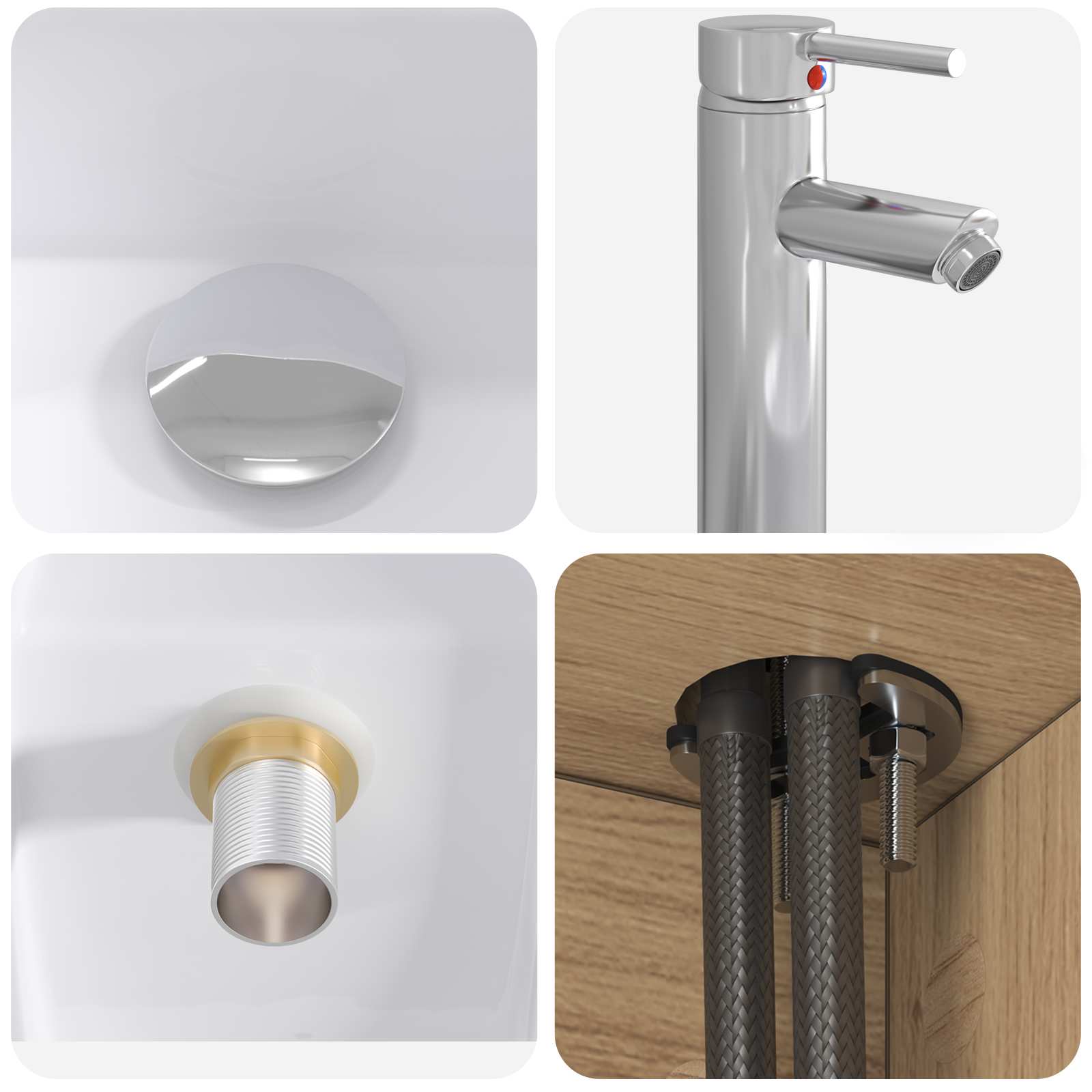 Mobile Lavabo da Parete Rovere Artigianale 53 x 34,5 x 63 cm | homemem39