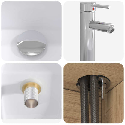 Mobile Lavabo da Parete Rovere Artigianale 53 x 34,5 x 63 cm | homemem39