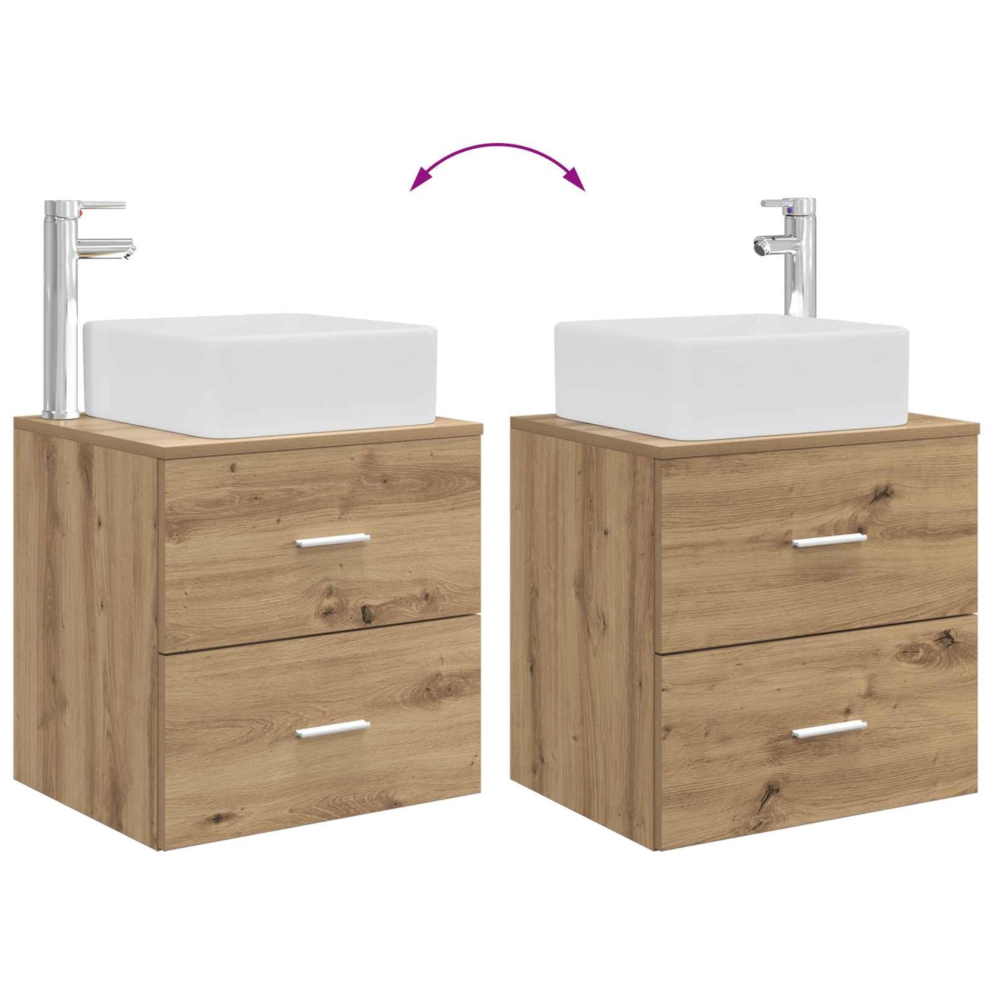 Mobile Lavabo da Parete Rovere Artigianale 53 x 34,5 x 63 cm | homemem39