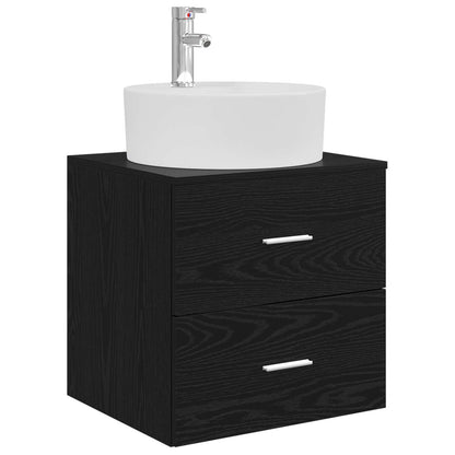 Mobile Lavabo da Parete Rovere Nero 49,5 x 44,5 x 65 cm | homemem39