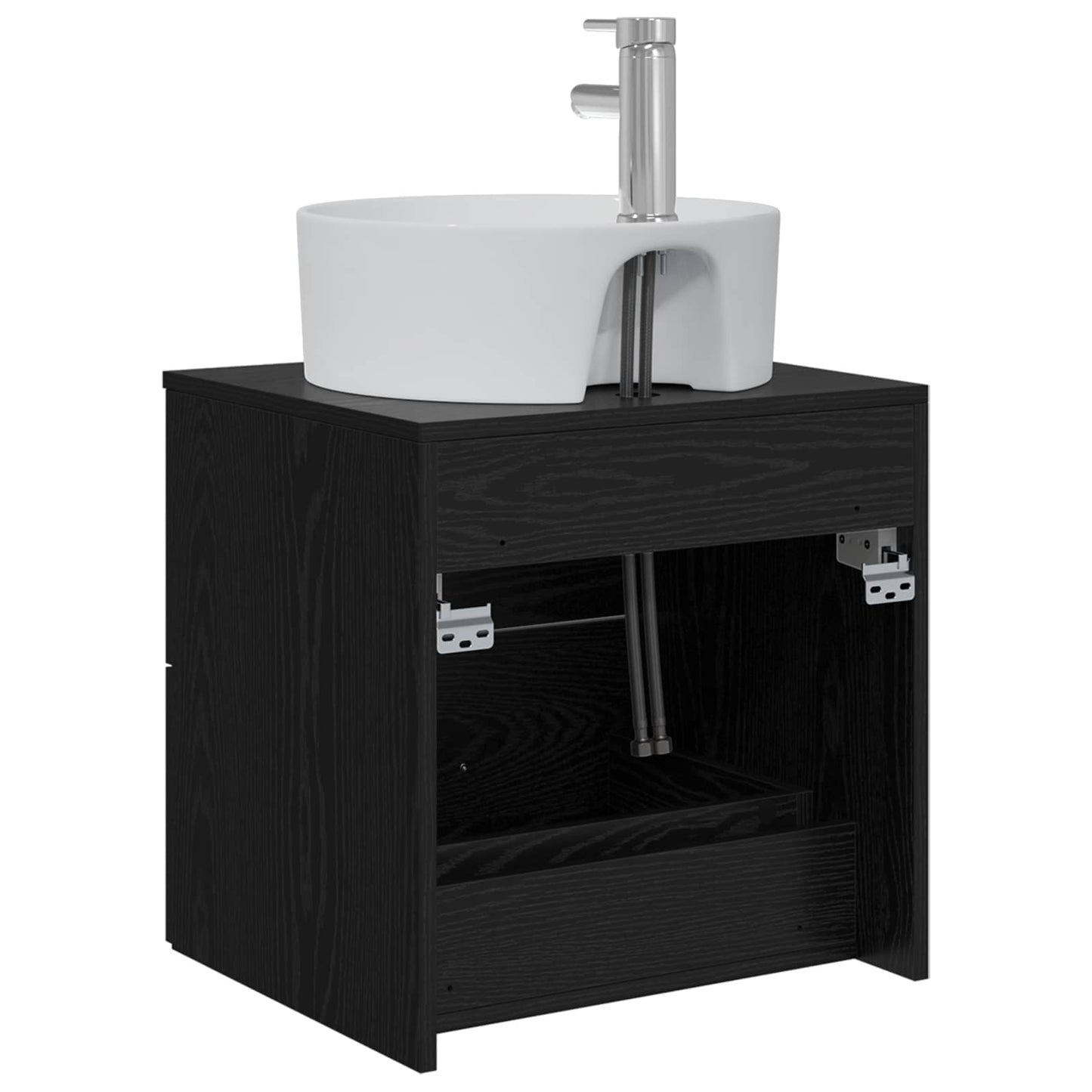 Mobile Lavabo da Parete Rovere Nero 49,5 x 44,5 x 65 cm | homemem39