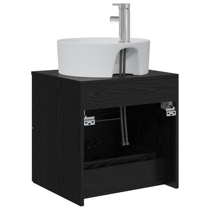 Mobile Lavabo da Parete Rovere Nero 49,5 x 44,5 x 65 cm | homemem39