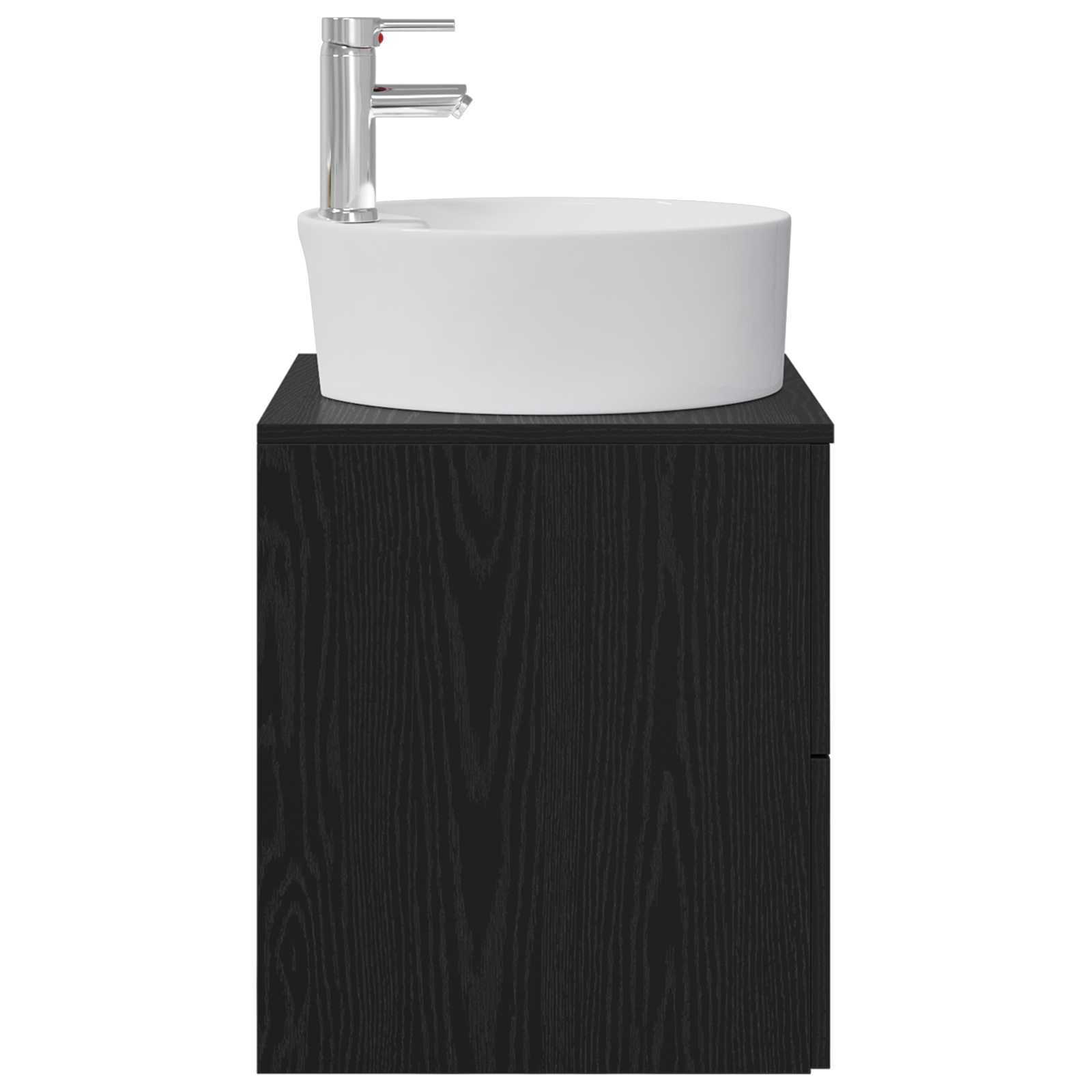 Mobile Lavabo da Parete Rovere Nero 49,5 x 44,5 x 65 cm | homemem39