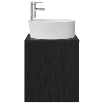 Mobile Lavabo da Parete Rovere Nero 49,5 x 44,5 x 65 cm | homemem39