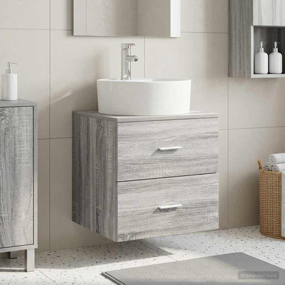 Mobile Lavabo da Parete Sonoma grigio 49,5 x 44,5 x 65 cm | homemem39