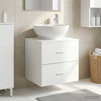 Mobile Lavabo da Parete Bianco 49,5 x 44,5 x 66,5 cm | homemem39