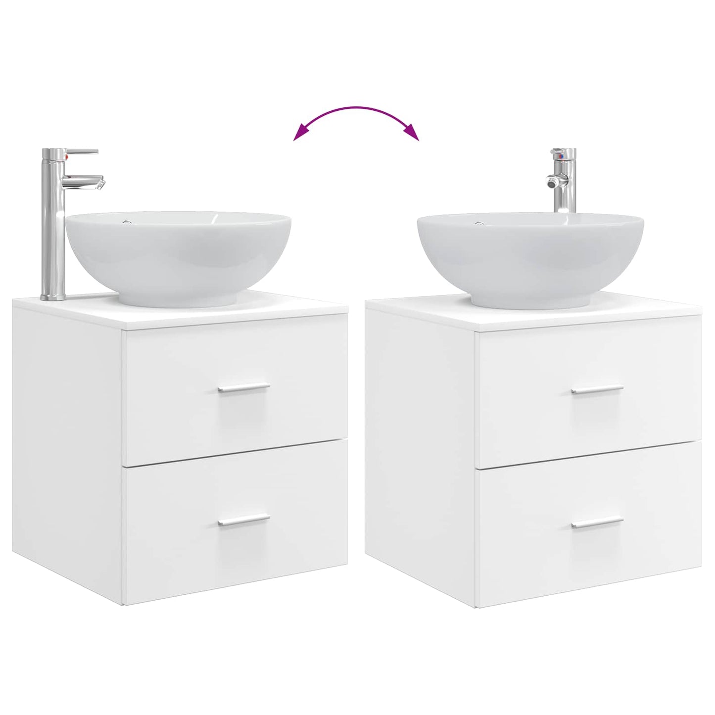 Mobile Lavabo da Parete Bianco 49,5 x 44,5 x 66,5 cm | homemem39