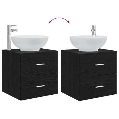 Mobile Lavabo da Parete Rovere Nero 49,5 x 44,5 x 66,5 cm | homemem39