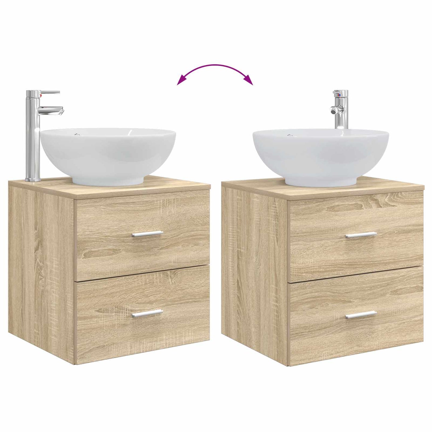 Mobile Lavabo da Parete Rovere Sonoma 49,5 x 44,5 x 66,5 cm | homemem39