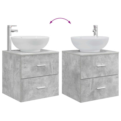 Mobile Lavabo da Parete Grigio Cemento 49,5 x 44,5 x 66,5 cm | homemem39