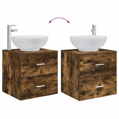 Mobile Lavabo da Parete Rovere Fumo 49,5 x 44,5 x 66,5 cm | homemem39