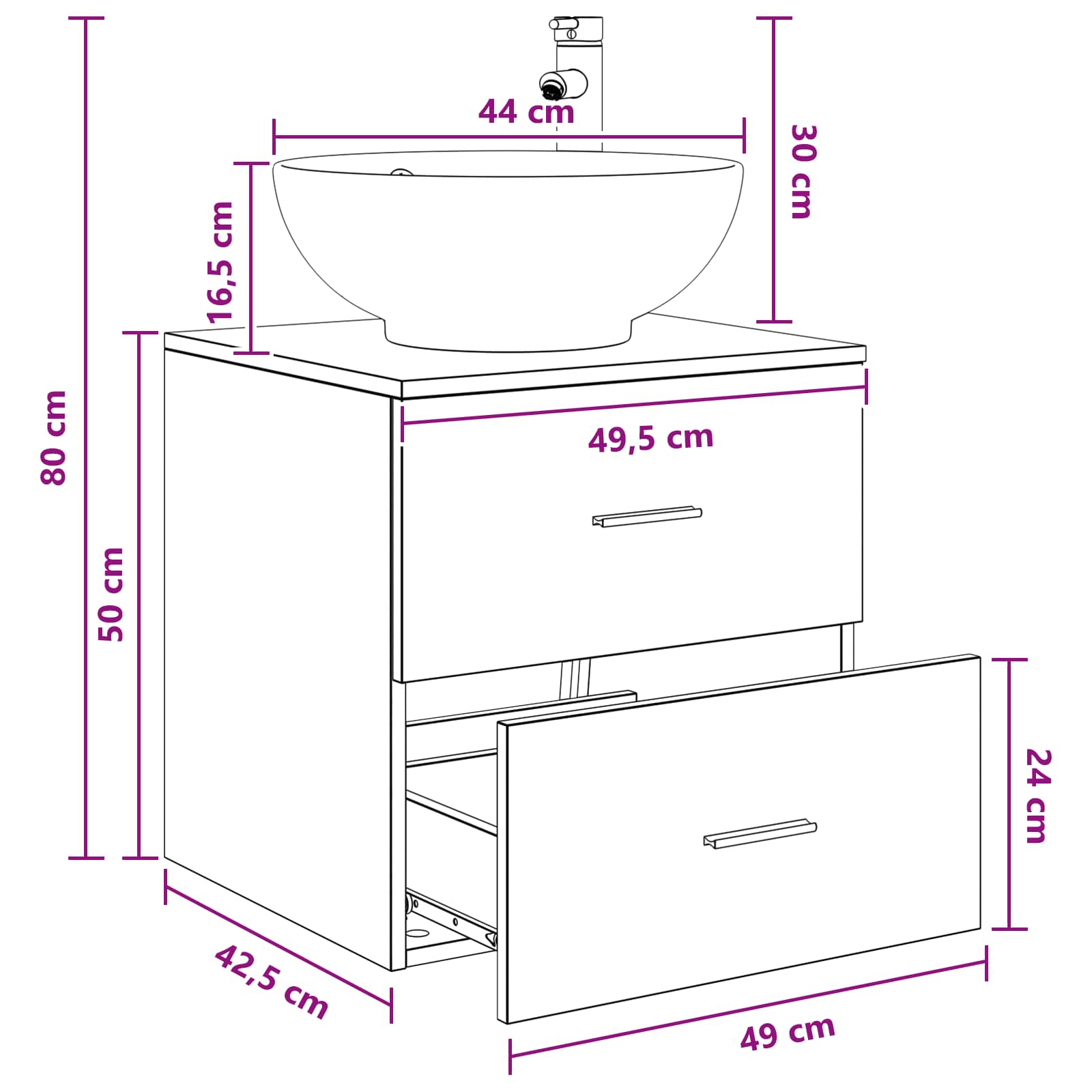 Mobile Lavabo da Parete Rovere Artigianale | homemem39