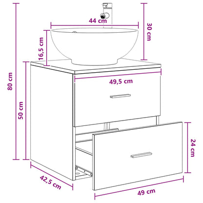 Mobile Lavabo da Parete Rovere Artigianale | homemem39