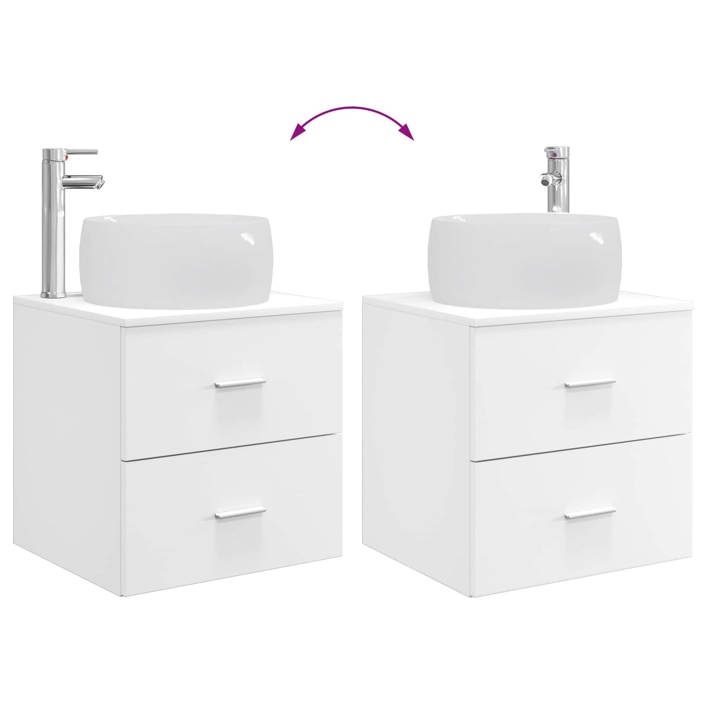 Mobile Lavabo da Parete Bianco 49,5 x 44,5 x 66 cm | homemem39