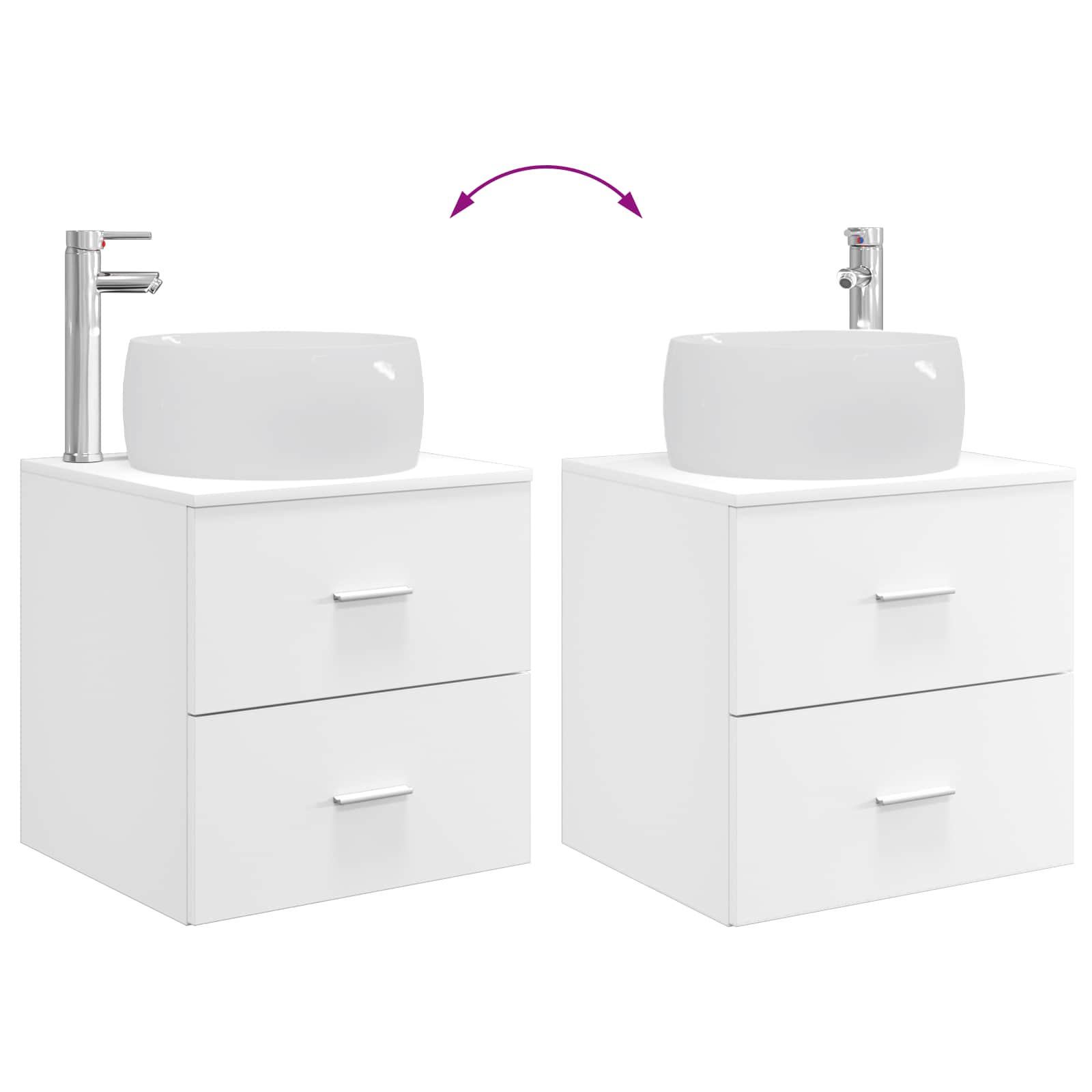 Mobile Lavabo da Parete Bianco 49,5 x 44,5 x 66 cm | homemem39