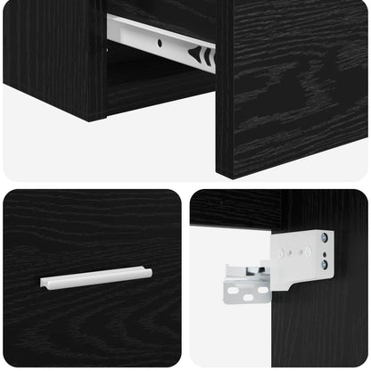 Mobile Lavabo da Parete Rovere Nero 49,5 x 44,5 x 66 cm | homemem39