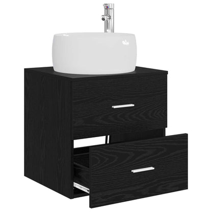 Mobile Lavabo da Parete Rovere Nero 49,5 x 44,5 x 66 cm | homemem39