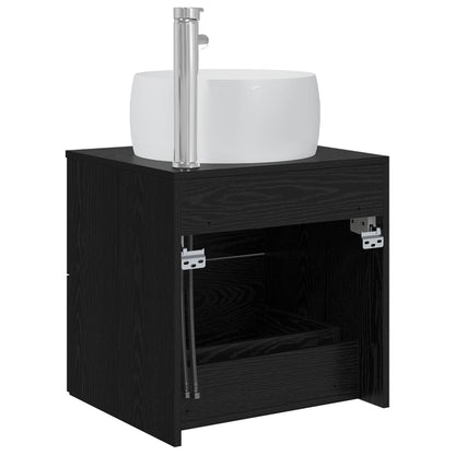 Mobile Lavabo da Parete Rovere Nero 49,5 x 44,5 x 66 cm | homemem39