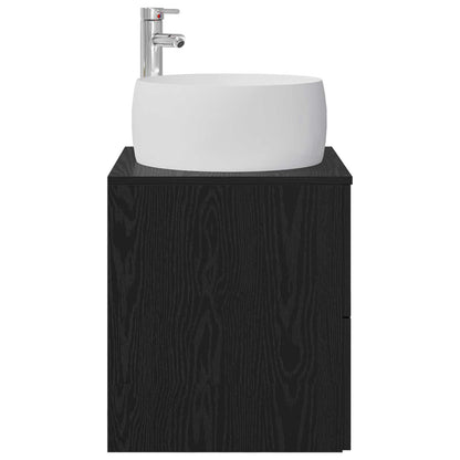 Mobile Lavabo da Parete Rovere Nero 49,5 x 44,5 x 66 cm | homemem39