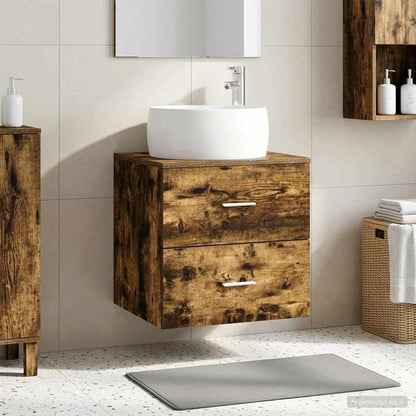 Mobile Lavabo da Parete Rovere Fumo 49,5 x 44,5 x 66 cm | homemem39