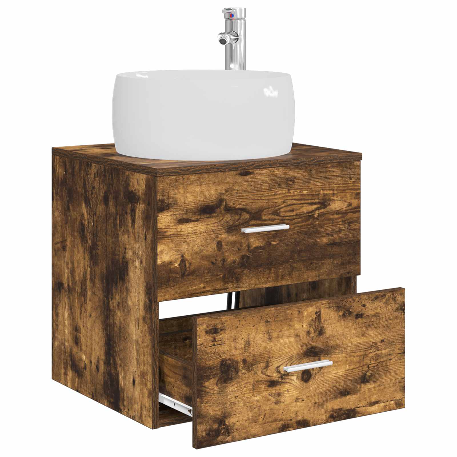 Mobile Lavabo da Parete Rovere Fumo 49,5 x 44,5 x 66 cm | homemem39