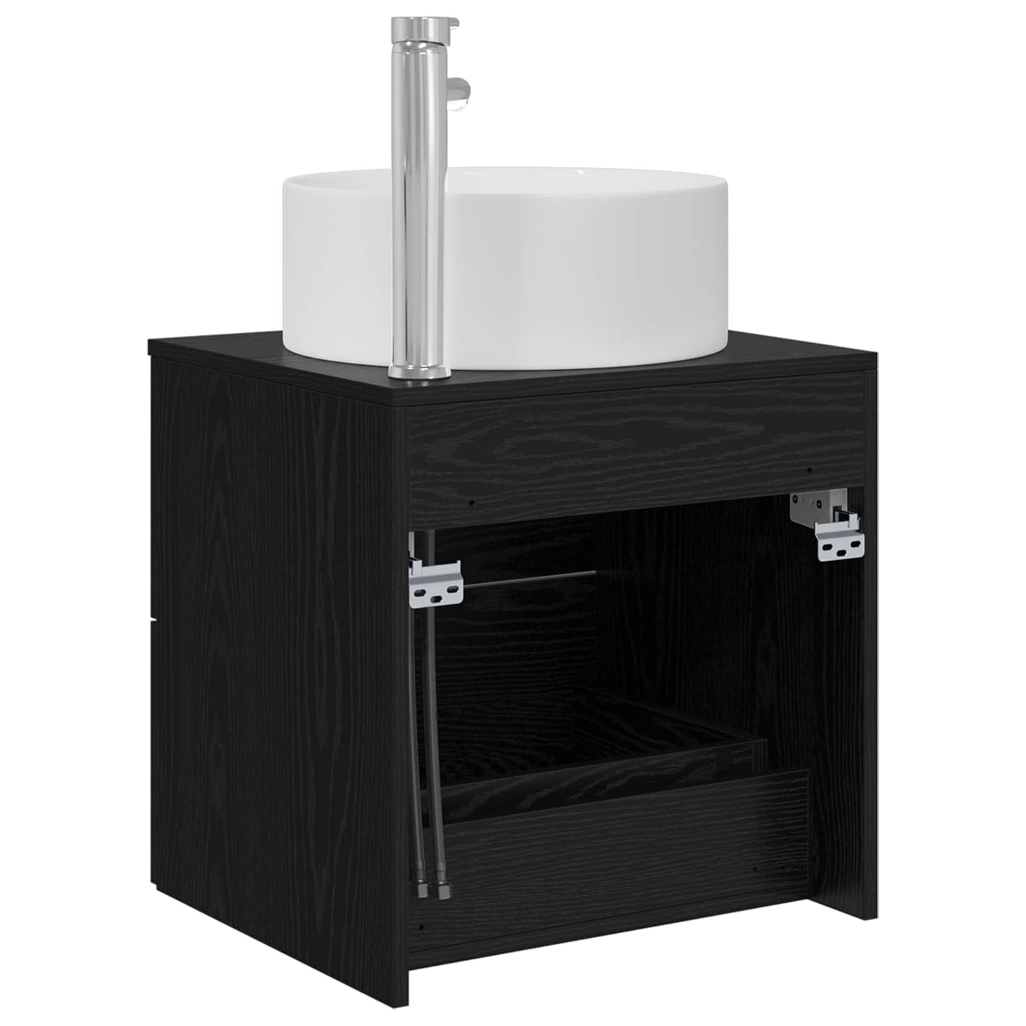 Mobile Lavabo da Parete Rovere Nero 49,5 x 44,5 x 65,5 cm | homemem39
