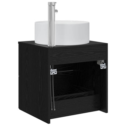 Mobile Lavabo da Parete Rovere Nero 49,5 x 44,5 x 65,5 cm | homemem39