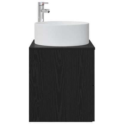 Mobile Lavabo da Parete Rovere Nero 49,5 x 44,5 x 65,5 cm | homemem39