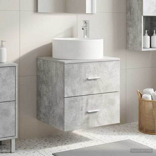 Mobile Lavabo da Parete Grigio Cemento 49,5 x 44,5 x 65,5 cm - homemem39