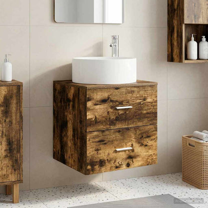 Mobile Lavabo da Parete Rovere Fumo 49,5 x 44,5 x 65,5 cm