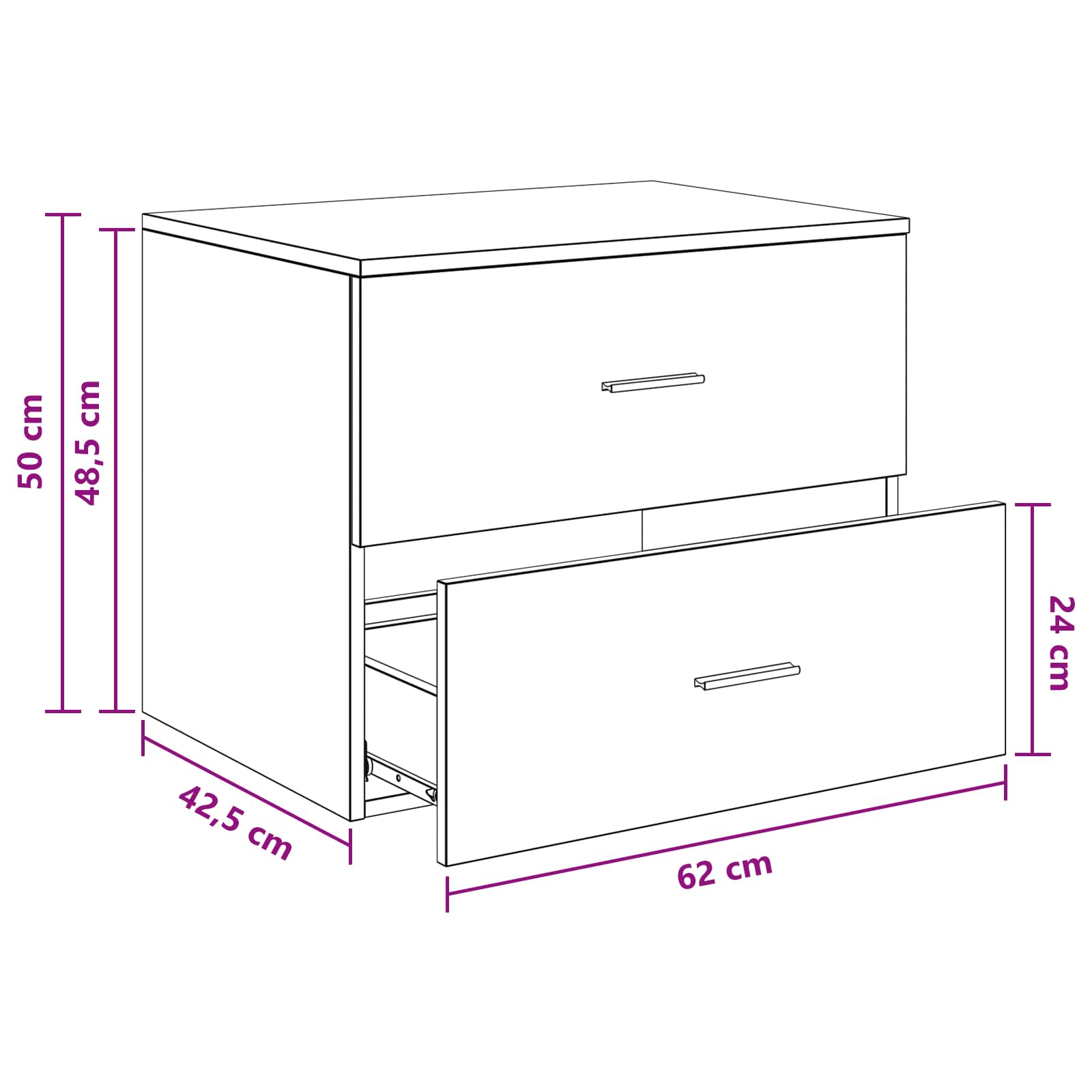 Mobile da Bagno da Muro Grigio Cemento 62,5 x 44,5 x 50 cm | homemem39