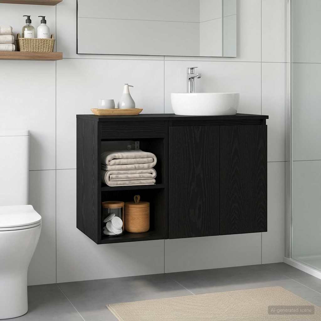 Armadio Bagno In-between Rovere Nero 30 x 41 x 50 cm | homemem39