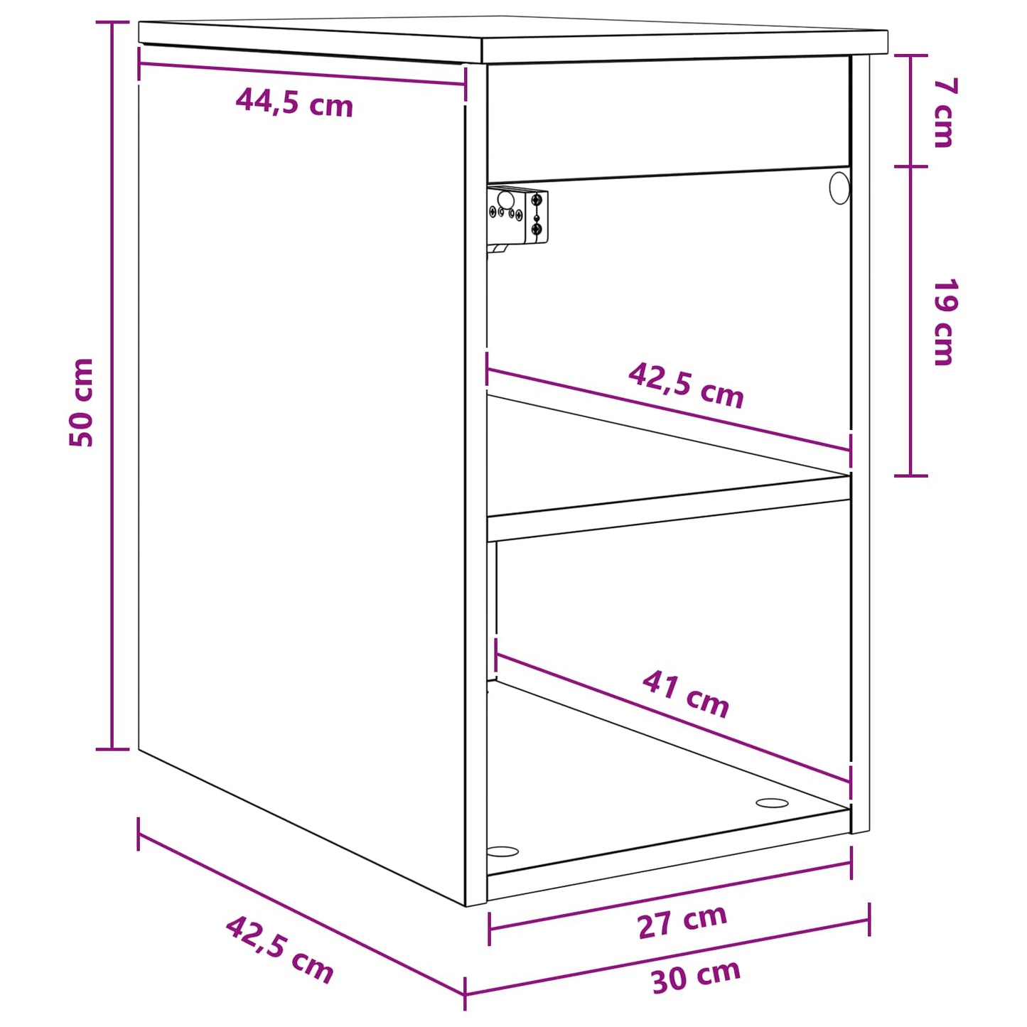 Armadio Bagno In-between Rovere Nero 30 x 44,5 x 50 cm | homemem39