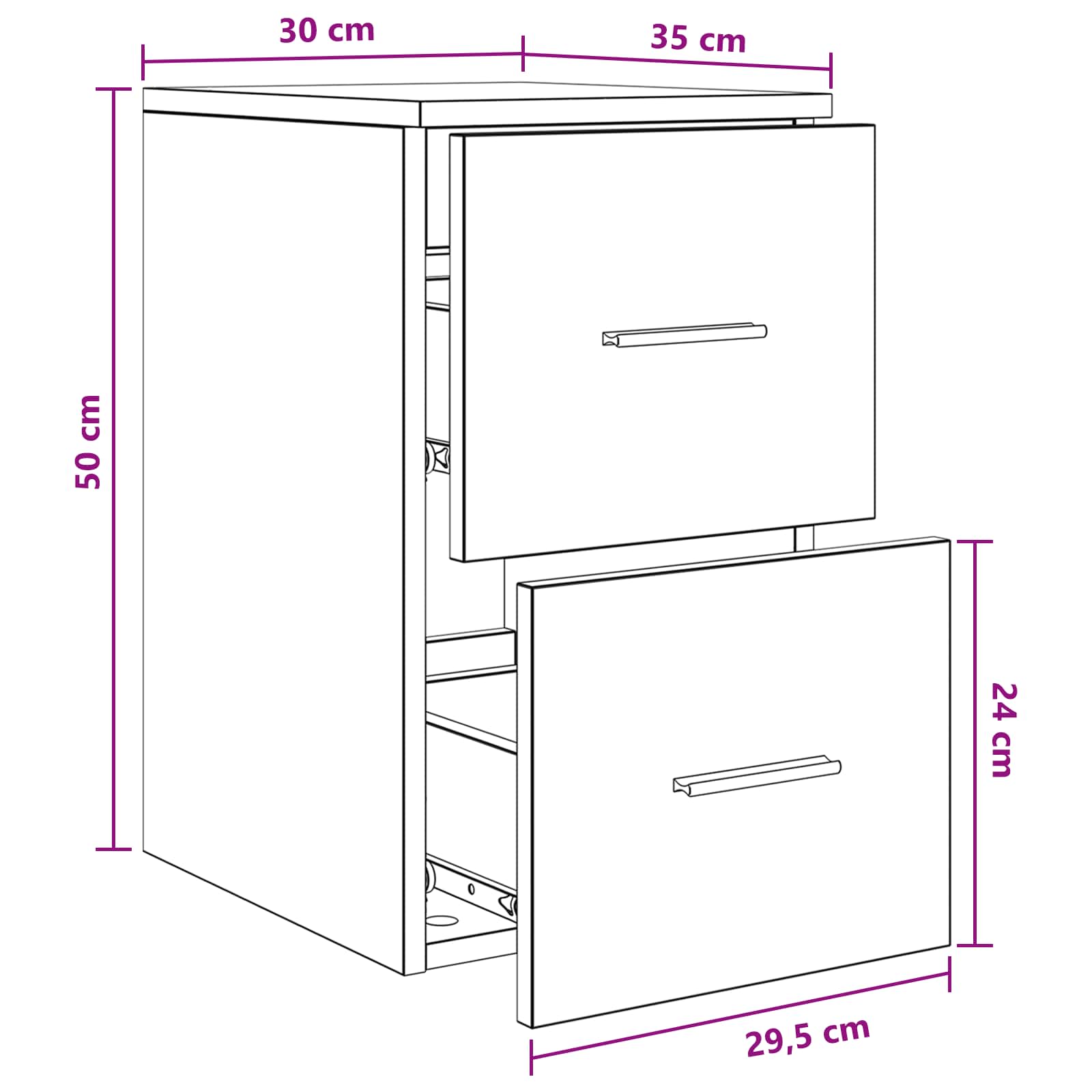 Armadio Bagno In-between Rovere Nero 30 x 35 x 50 cm | homemem39