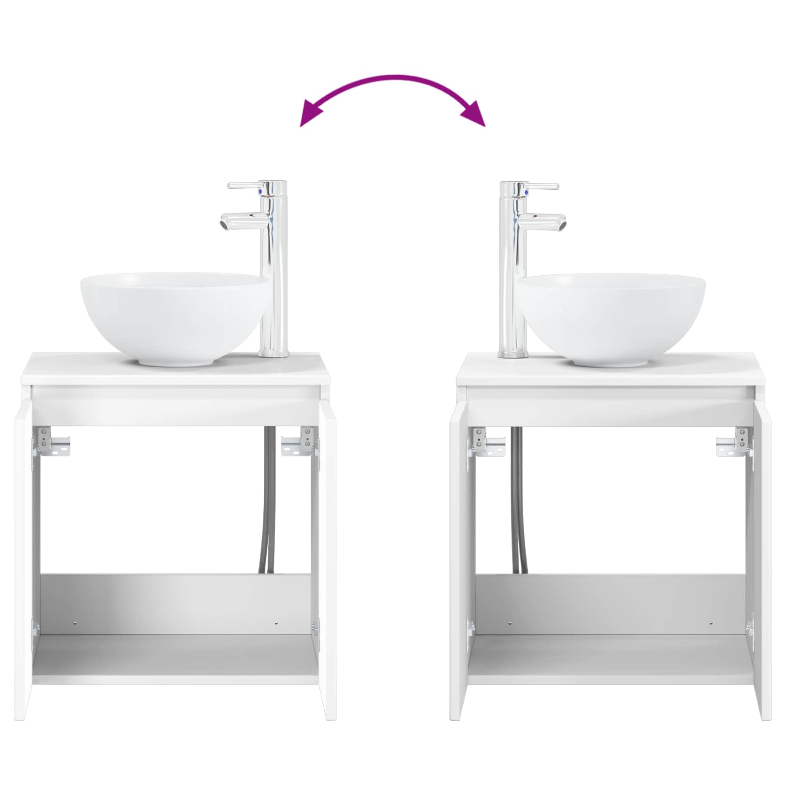Mobile Lavabo da Parete Bianco 49,5 x 35 x 63 cm | homemem39