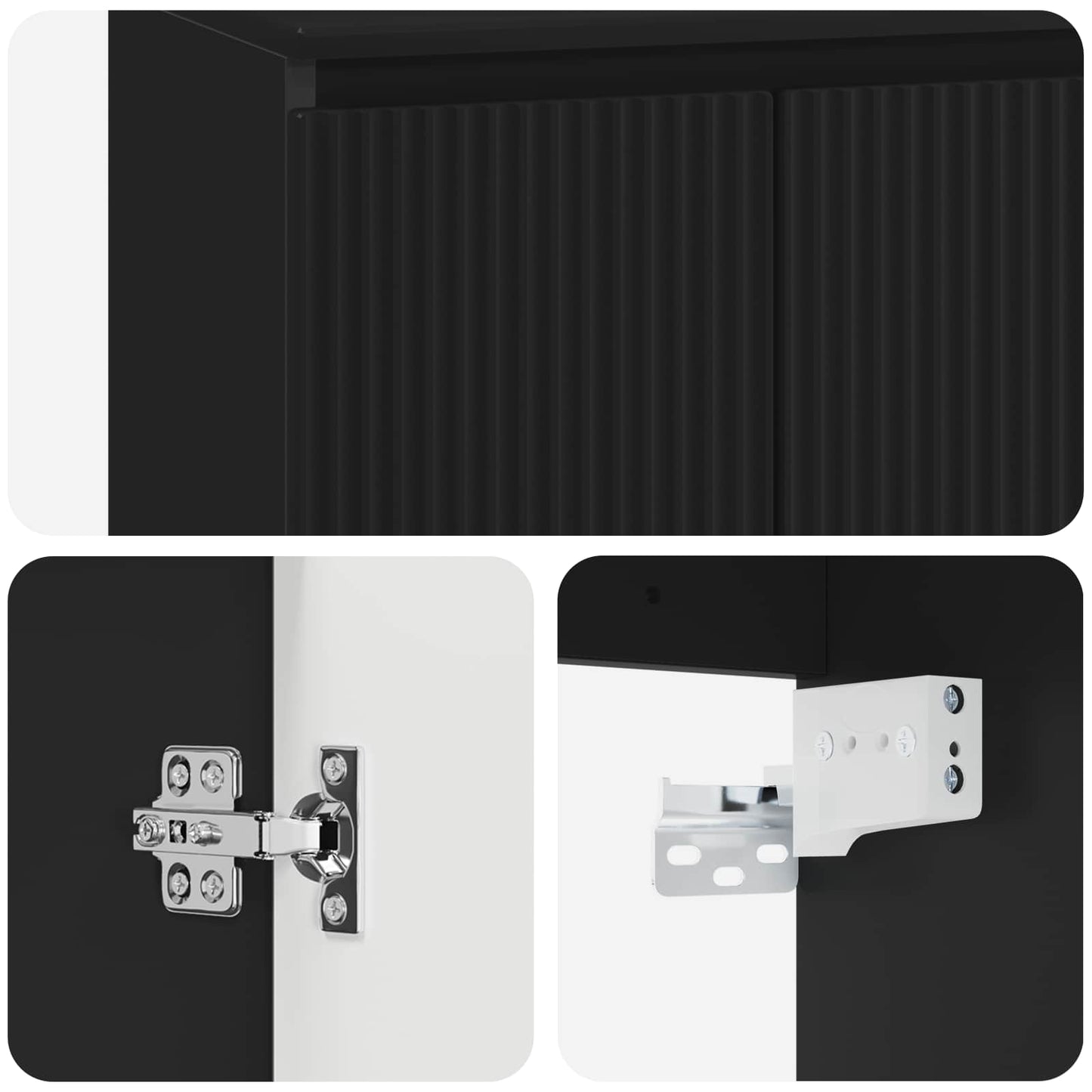 Mobile Lavabo da Parete Nero 49,5 x 35 x 63 cm | homemem39