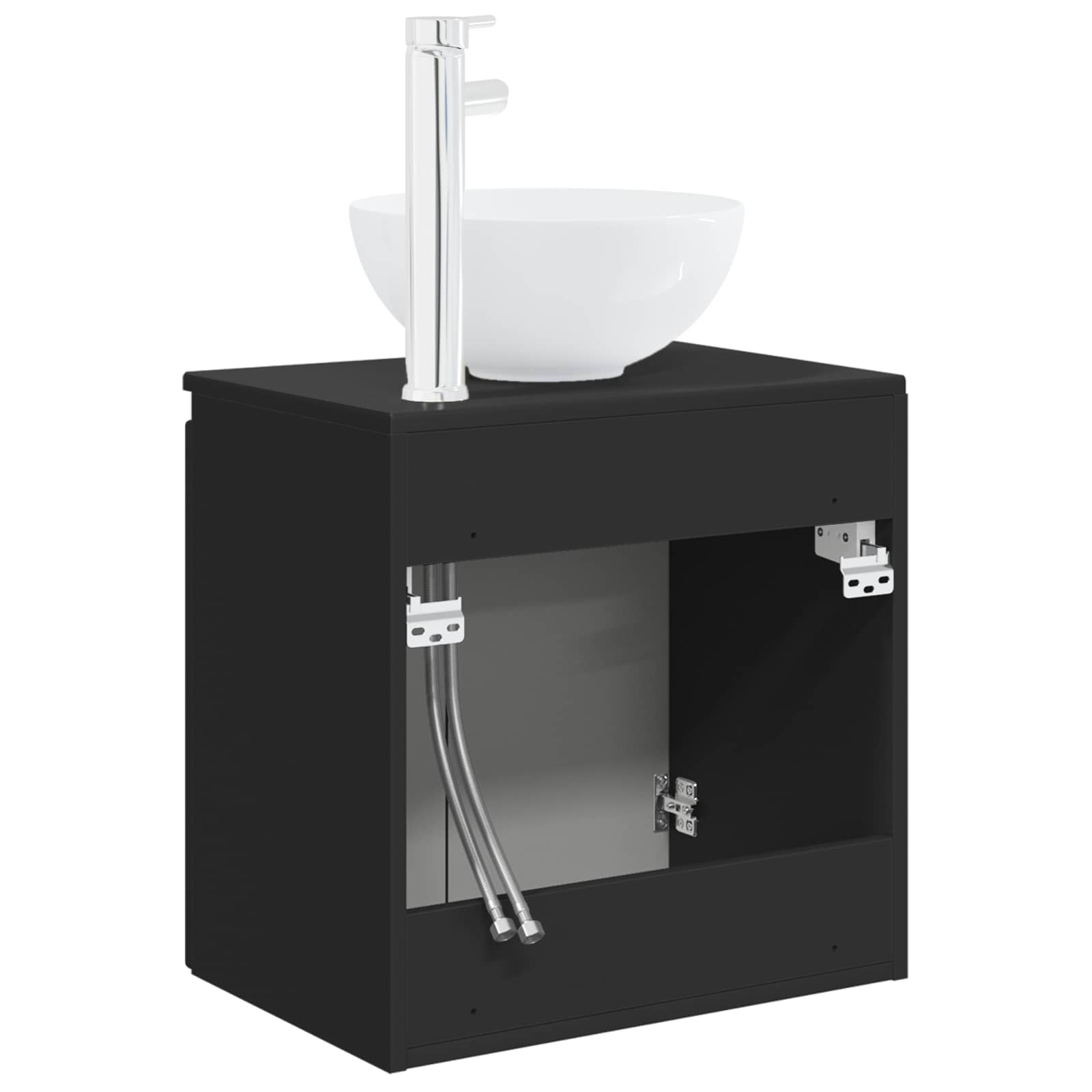 Mobile Lavabo da Parete Nero 49,5 x 35 x 63 cm | homemem39