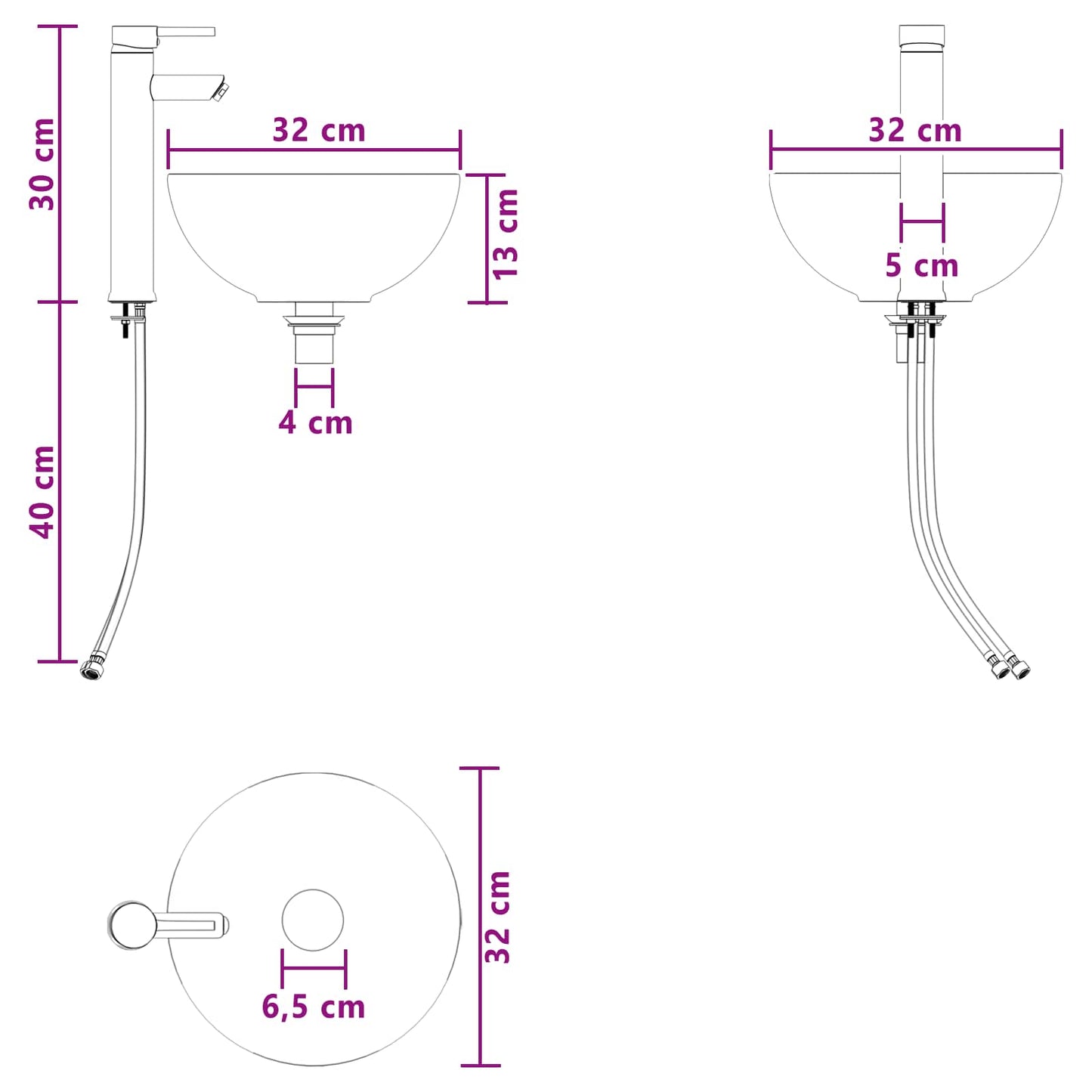 Mobile Lavabo da Parete Nero 49,5 x 35 x 63 cm | homemem39