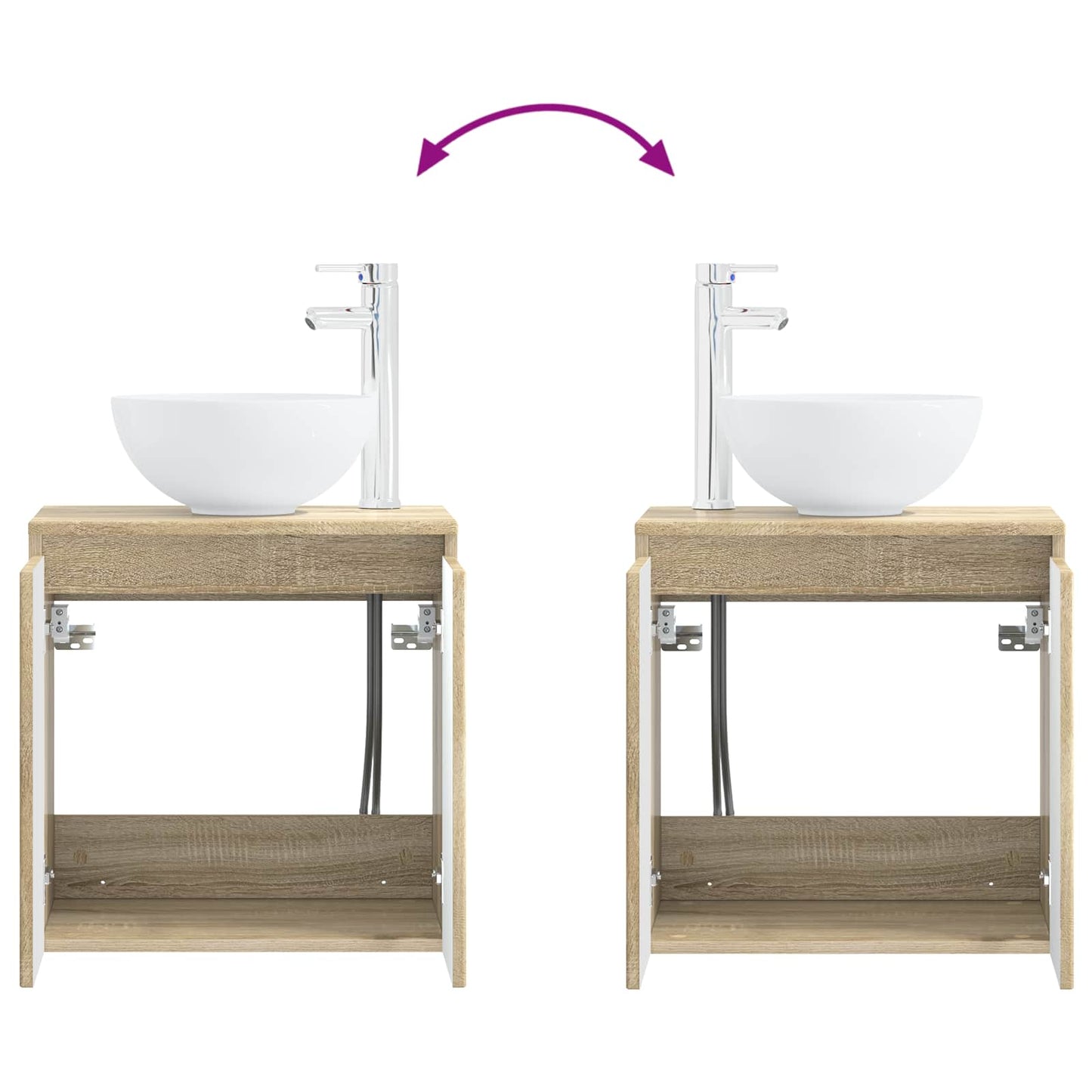 Mobile Lavabo da Parete Rovere Sonoma 49,5 x 35 x 63 cm | homemem39