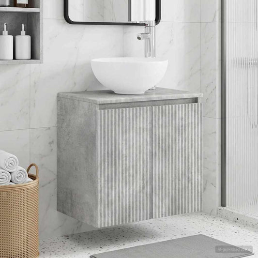 Mobile Lavabo da Parete Grigio Cemento 49,5 x 35 x 63 cm | homemem39