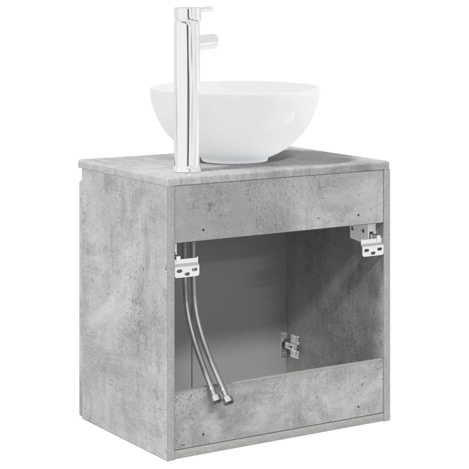 Mobile Lavabo da Parete Grigio Cemento 49,5 x 35 x 63 cm | homemem39
